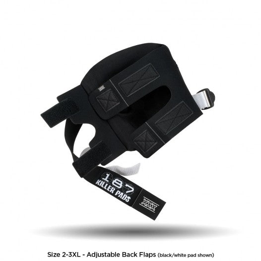 187 Pro Knee Black/White Strap